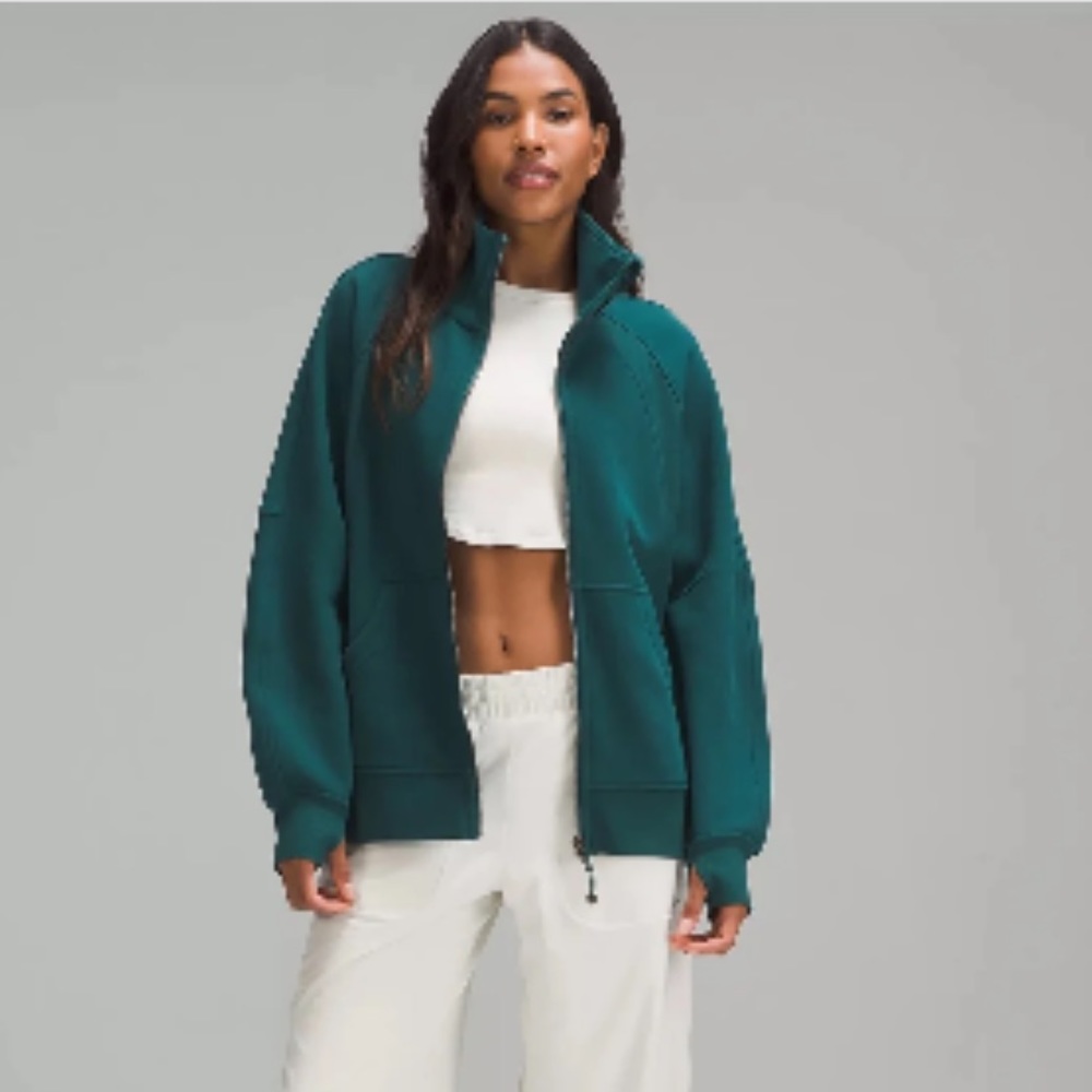 Lululemon Oversized full zip funnel neck scuba Green Jasper M/L